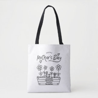 Happy Mother Day Personalize Names Modern Black