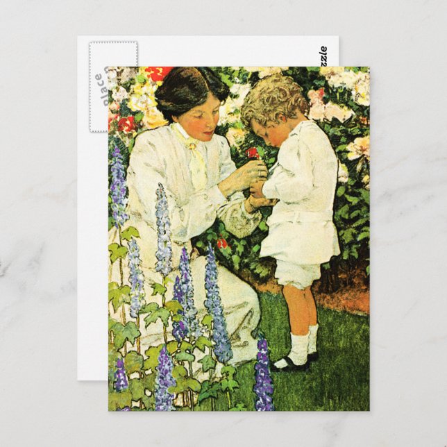 Happy Mother Day Vintag Art Postkarten (Vorne/Hinten)