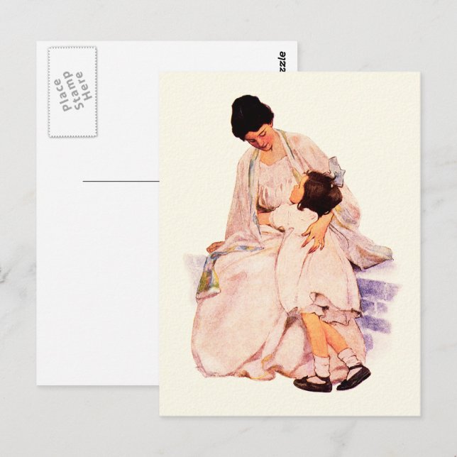 Happy Mother Day Vintag Art Postkarten (Vorne/Hinten)