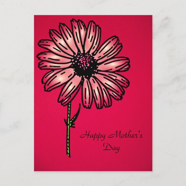 Happy Mother Day Vintage Blume Postkarte (Vorderseite)