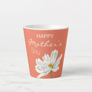 Happy Mother Day White Artistic Blume Milchtasse