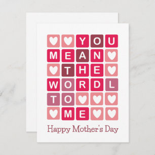 Happy Mother Day Wordle Card Einladung