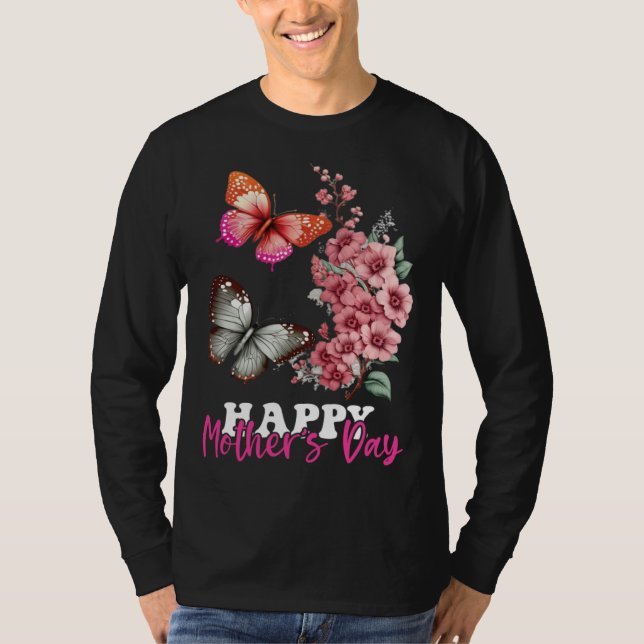 Happy Mother s Day 2023 Mothers Day Butterfly Mom  T-Shirt (Vorderseite)