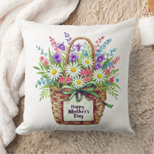 Happy Mother’s Day Blumenkorb Wurf Kissen