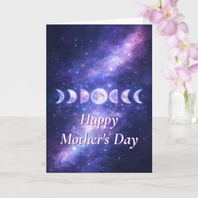 Happy Mother’s Day Celestial Moon Phases Card Karte (Orchidee)