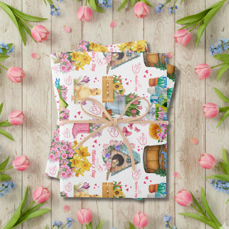 Happy Mother’s Day Floral Spring Garden Geschenkpapier Set