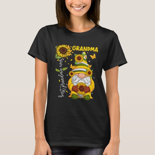 Happy Mother s Day Grandma Sunflower Mom Gnome Mam T-Shirt (Vorderseite)