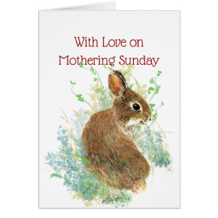 Happy Mothering Sunday Blank Niedliches Kaninchen