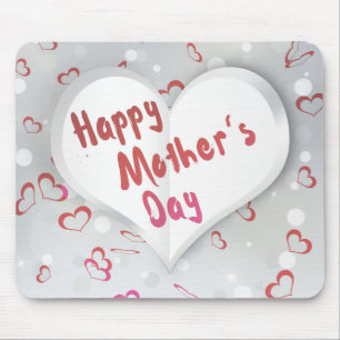 Happy Mother's Day 3D Paper Heart Mousepad