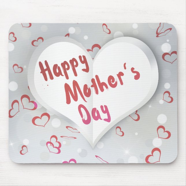 Happy Mother's Day 3D Paper Heart Mousepad (Vorne)