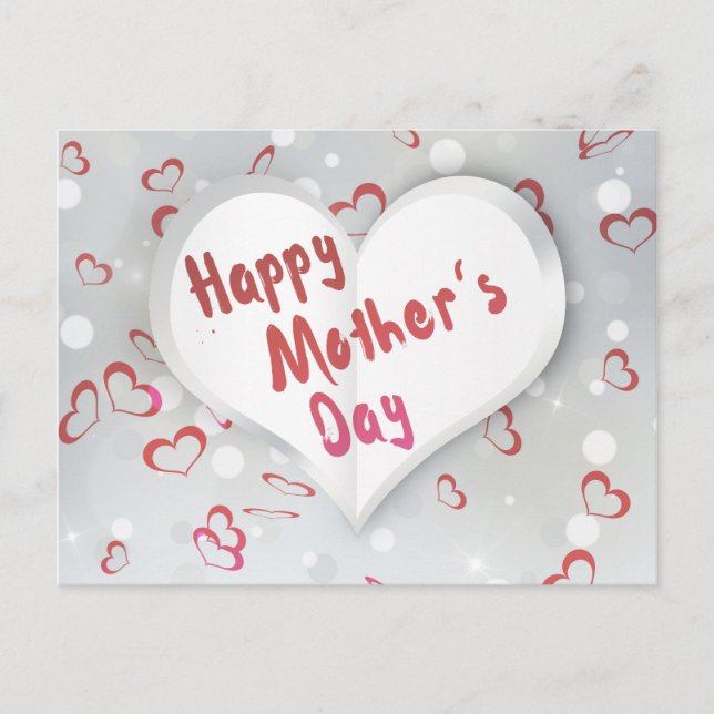 Happy Mother's Day 3D Paper Heart Postkarte (Vorderseite)