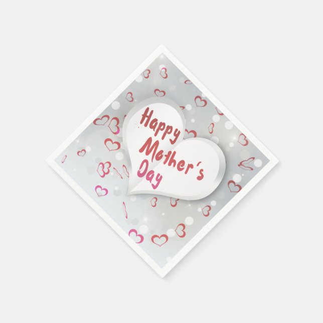 Happy Mother's Day 3D Paper Heart Serviette (Ecke)