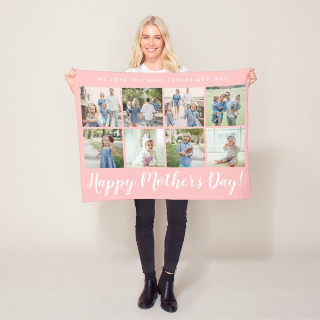 Happy Mother's Day 8 Foto Custom Baby Pink Fleecedecke (Beispiel)