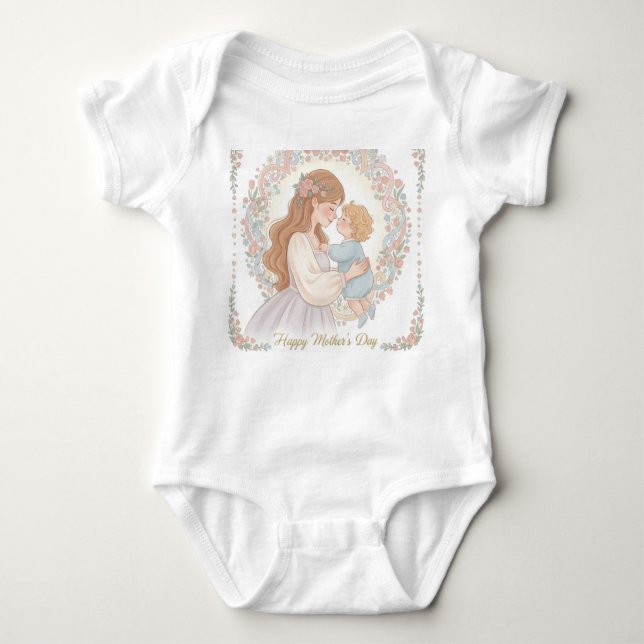 Happy Mother's Day Baby Bodysuit - Zender Liebe De Baby Strampler (Vorderseite)