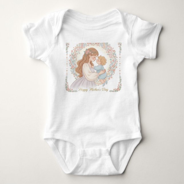 Happy Mother's Day Baby Bodysuit - Zender Liebe De Strampler (Vorderseite)