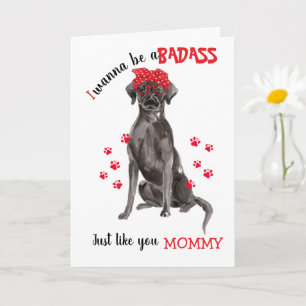 Happy Mother's Day Badass Black Labrador Hund Karte