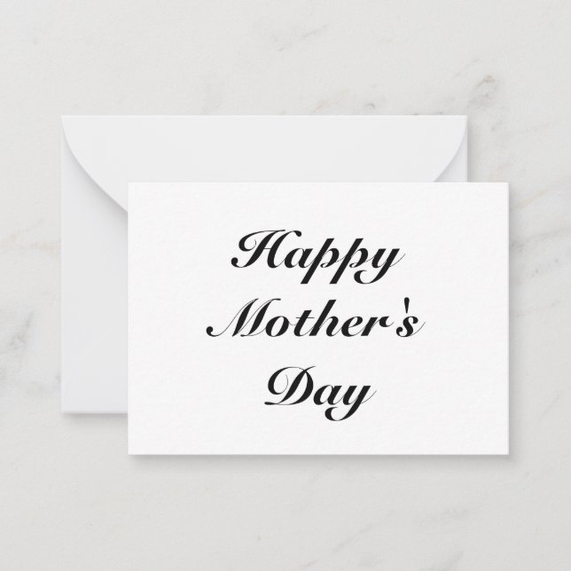 Happy Mother's Day Black Script klassisch elegant Mitteilungskarte (Vorderseite)