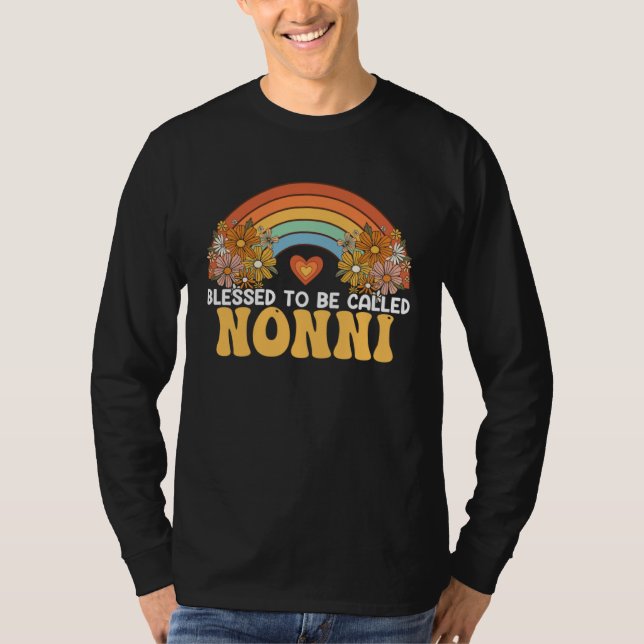 Happy Mothers Day Blessed To Be Called Nonni Rainb T-Shirt (Vorderseite)