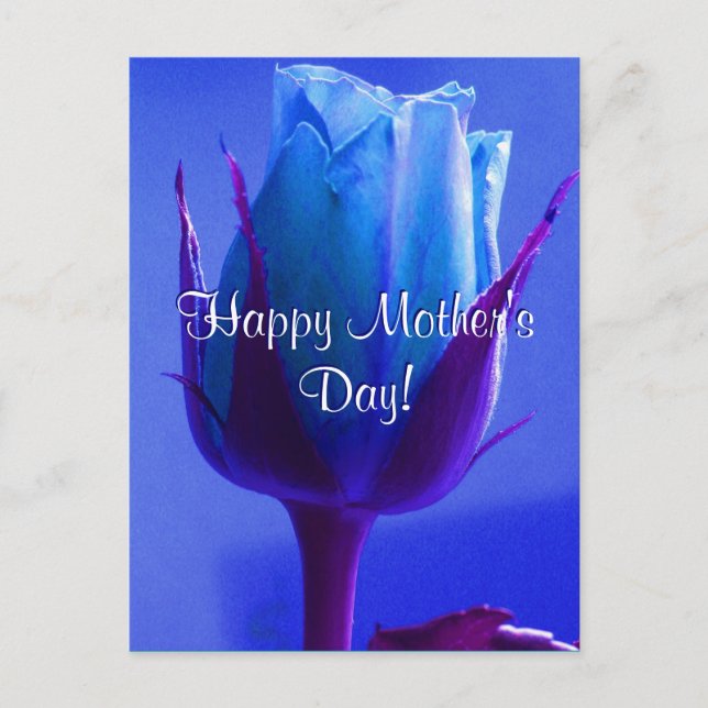 Happy Mother's Day Blue Rose Postkarte (Vorderseite)