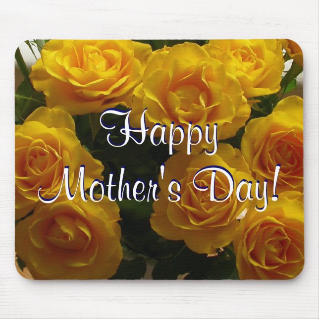 Happy Mother's Day Blue Tulips Mousepad (Vorne)