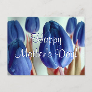 Happy Mother's Day Blue Tulips Postkarte