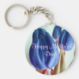 Happy Mother's Day Blue Tulips Schlüsselanhänger