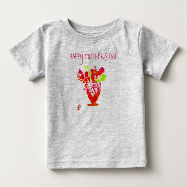 Happy Mother's day/ Blumenavase T - Shirt (Vorderseite)