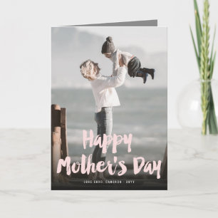 Happy Mother's Day Bold Brush Script Modern Photo Karte