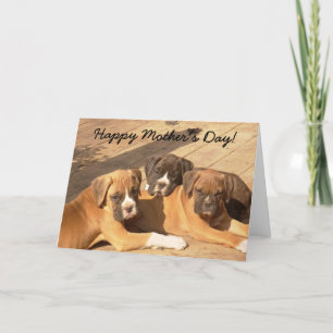 Happy Mother's Day Boxer Welpen Grußkarte Karte