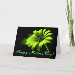 Happy Mother's Day Bright Green Yellow Daisy Karte