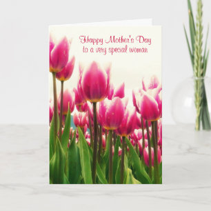 Happy Mother's Day Bright Pink Tulips Karte