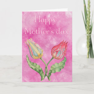 Happy Mother's Day Bright Red and Yellow Tulips Karte