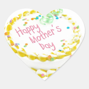 Happy Mother's Day Cake Herz-Aufkleber