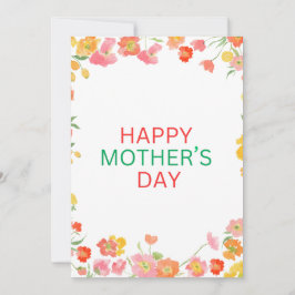 Happy Mother's Day Card - Botanische Wildblumen Feiertagskarte