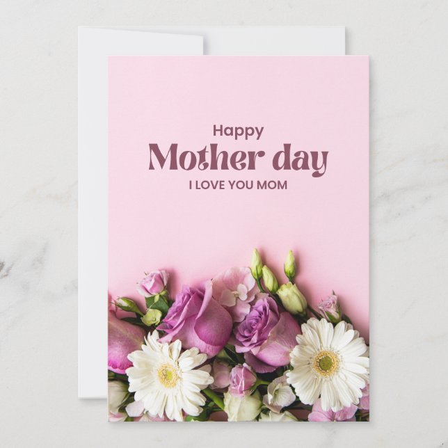 Happy Mother's Day Card - Botanische Wildblumen Feiertagskarte (Vorderseite)