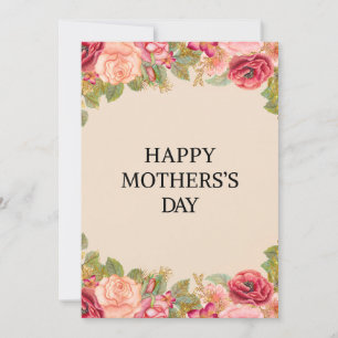 Happy Mother's Day Card - Botanische Wildblumen Feiertagskarte