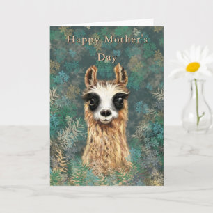 Happy Mother's Day Card Curious Baby Llama Karte