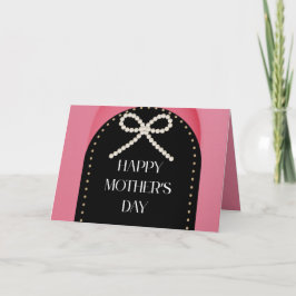 Happy Mother's Day Card Pink Gold Black Dankeskarte