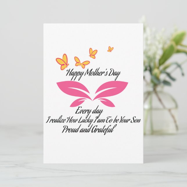 Happy Mother's Day Cards Dankeskarte (Stehend Vorderseite)