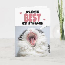 Happy Mother's Day Cat Shouting Spaß Feiertagskarte