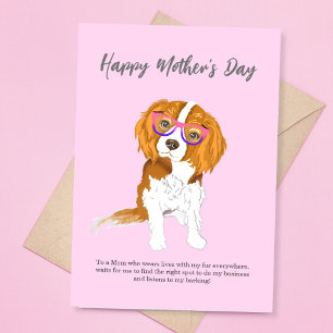 Happy Mother's Day Cavalier King Charles Eyeglass Karte