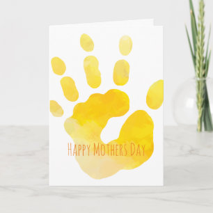 Happy Mothers Day Child Handprint Wasserfarbe Kuns