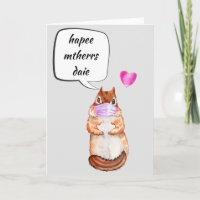Happy Mother's Day Chipmunk Face Mask