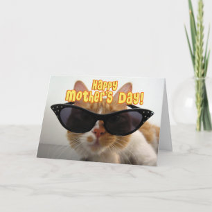 Happy Mother's Day - Cool Cat in Sungasse Karte