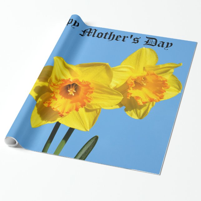 Happy Mother's Day Daffodils Gold Medal Blume Geschenkpapier (Ungerollt)