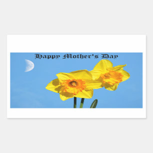 Happy Mother's Day Daffodils Gold Medal Blume Rechteckiger Aufkleber