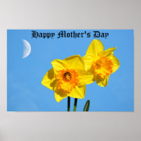 Happy Mother's Day Daffodils Gold Medal Poster
