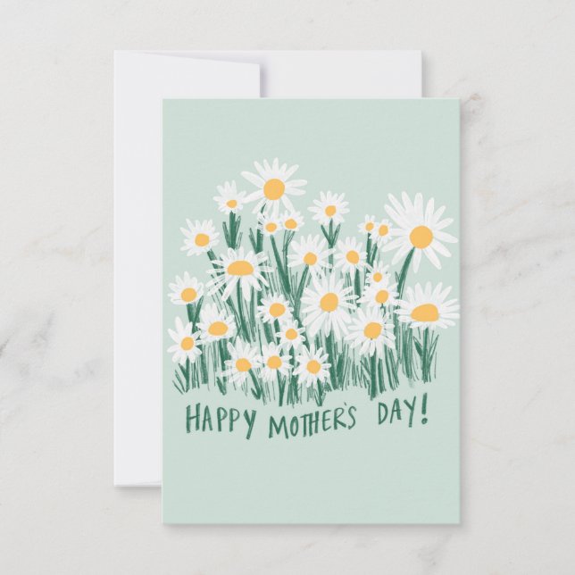 Happy Mother's Day Daisy Card Dankeskarte (Vorderseite)