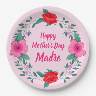 Happy Mother's Day Edit Name Italienische Madre Pappteller