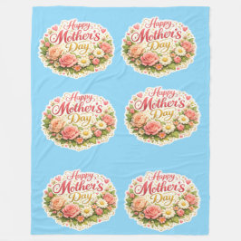 Happy Mother's Day elegant floral repeat pattern t Fleecedecke